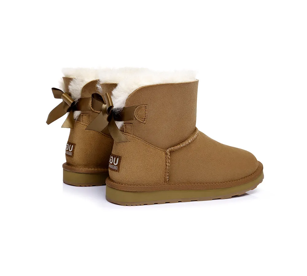 Urban UGG® UGG Boots Women Double faced Sheepskin Wool Mini Back Bow