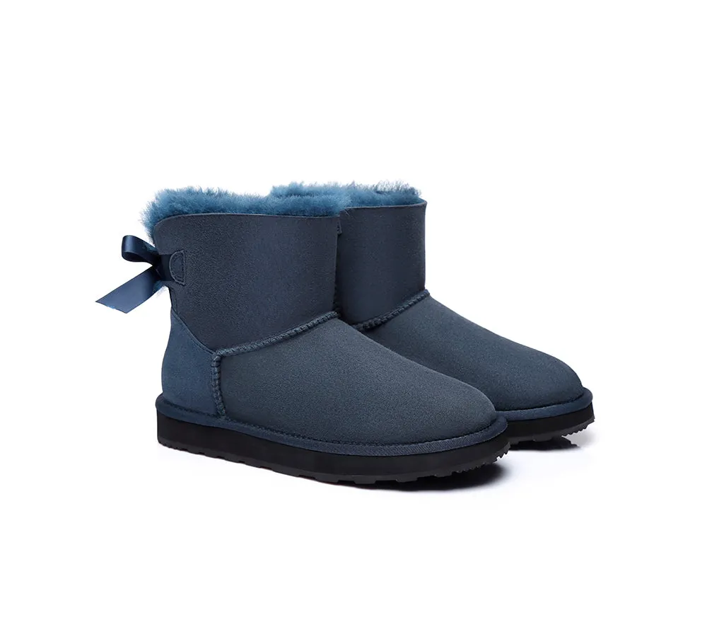 Urban UGG® UGG Boots Women Double faced Sheepskin Wool Mini Back Bow