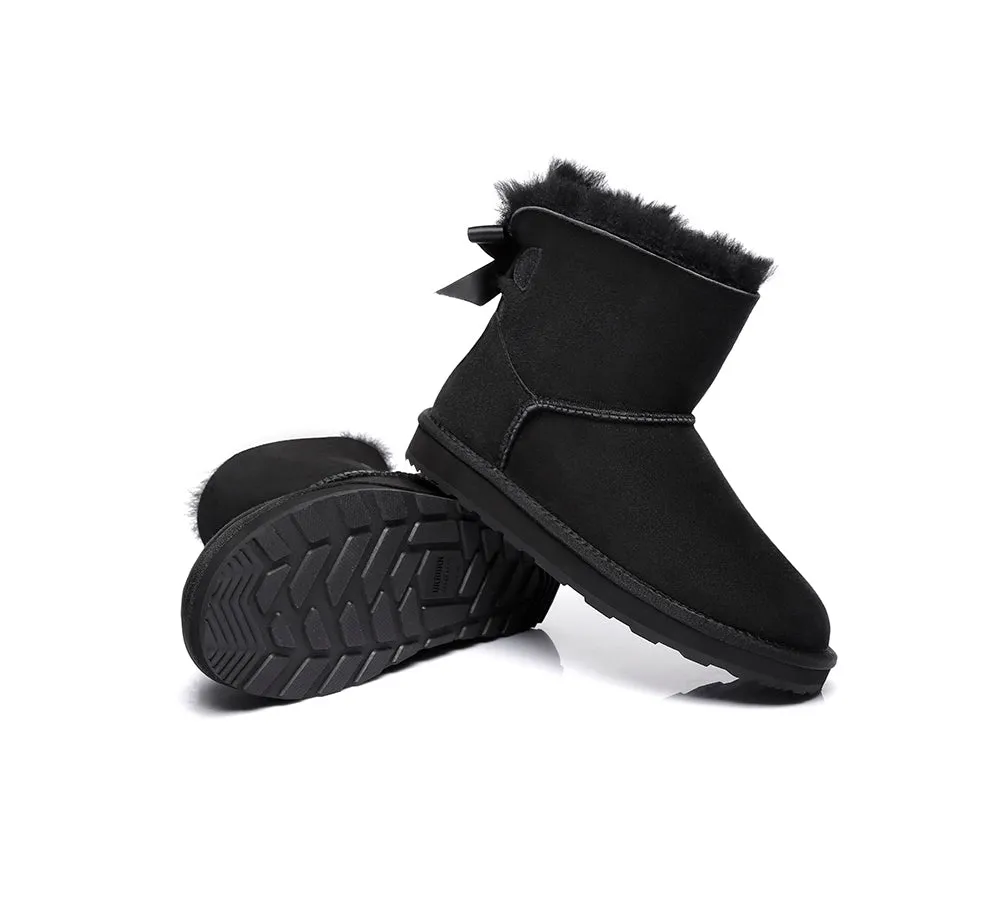 Urban UGG® UGG Boots Women Double faced Sheepskin Wool Mini Back Bow