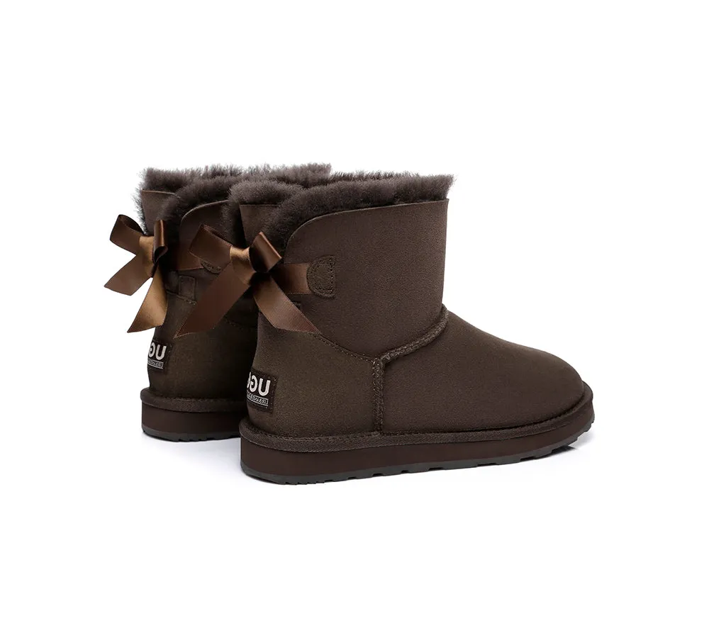 Urban UGG® UGG Boots Women Double faced Sheepskin Wool Mini Back Bow