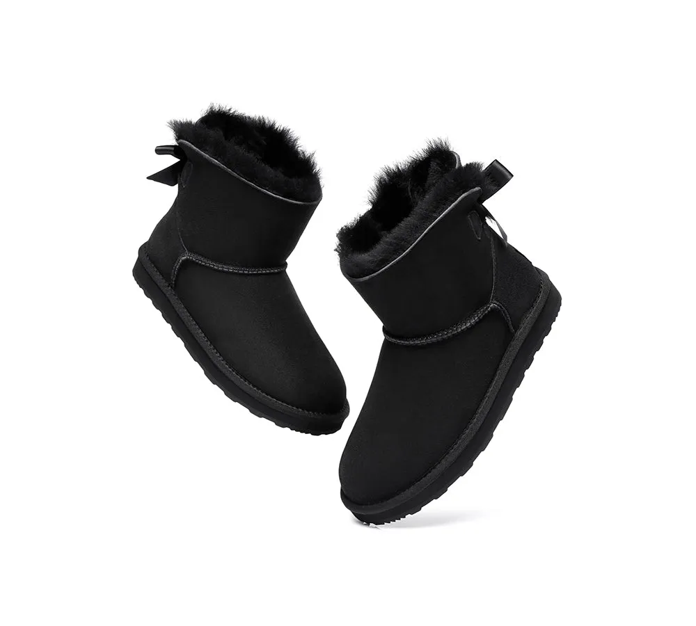 Urban UGG® UGG Boots Women Double faced Sheepskin Wool Mini Back Bow