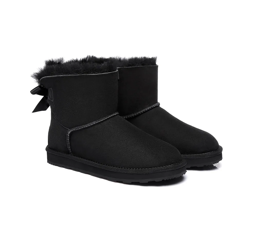 Urban UGG® UGG Boots Women Double faced Sheepskin Wool Mini Back Bow