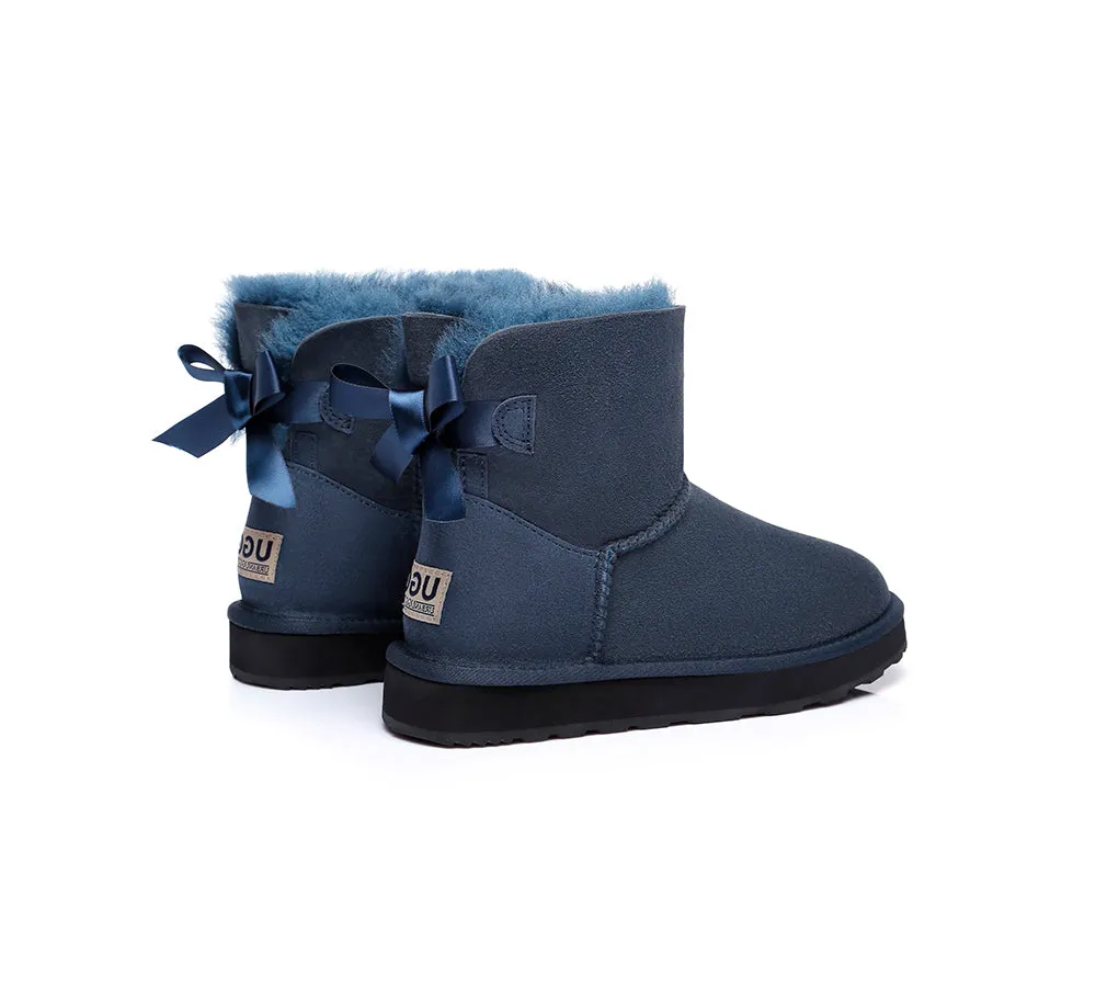 Urban UGG® UGG Boots Women Double faced Sheepskin Wool Mini Back Bow