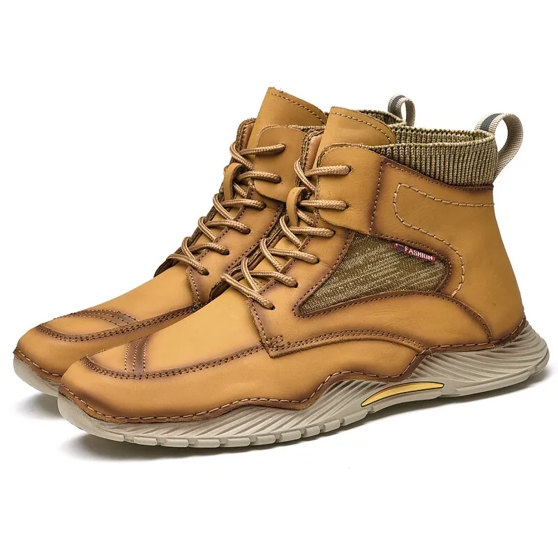 West Louis™ Stylish Split Leather Outdoor Ankle Boots