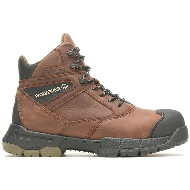 Wolverine Men's Rush Ultraspring 6" Comp Toe WP Work Boot -Brown- W231038