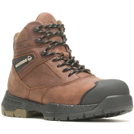 Wolverine Men's Rush Ultraspring 6" Comp Toe WP Work Boot -Brown- W231038