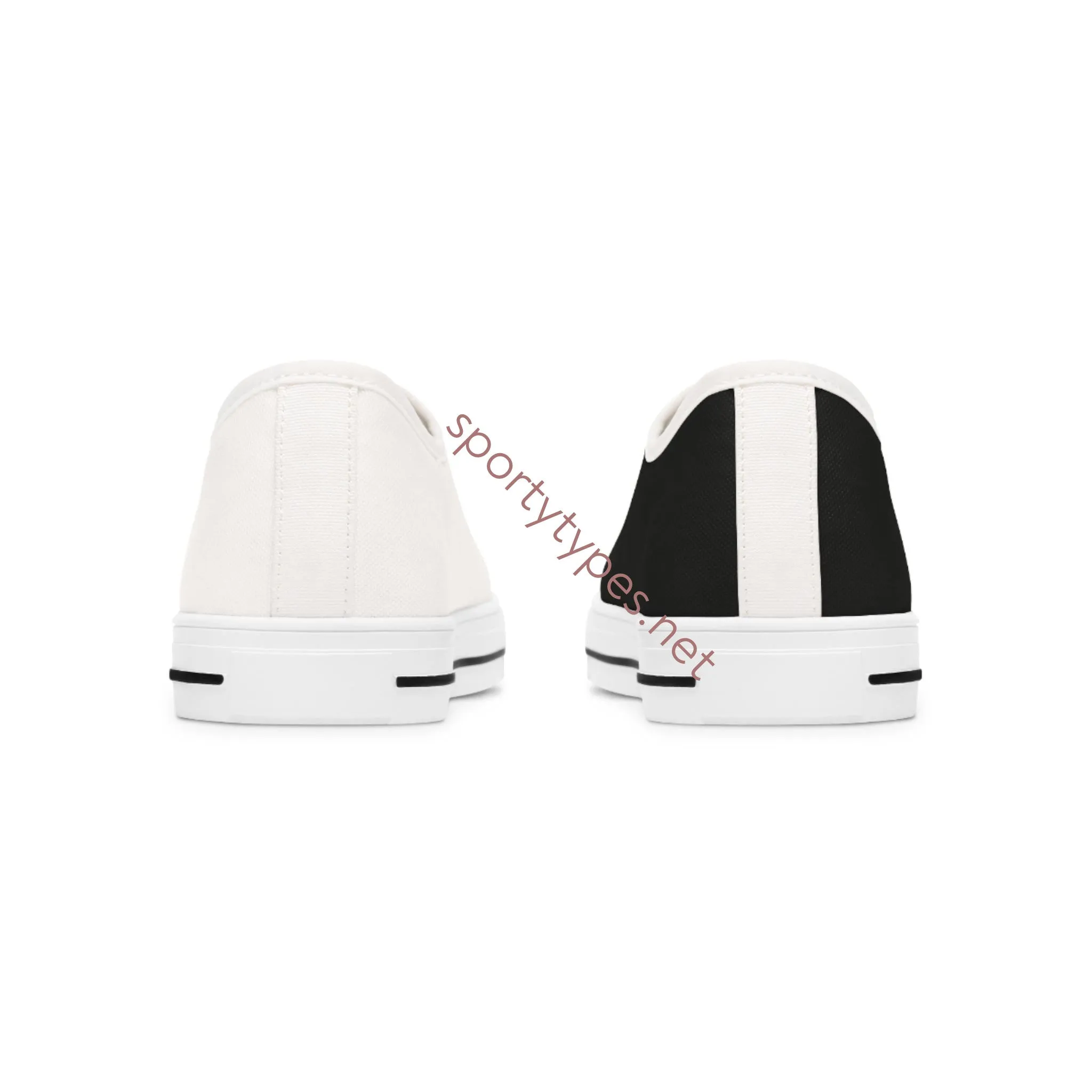 Women's Black & White Mismatched Low Top Sneakers