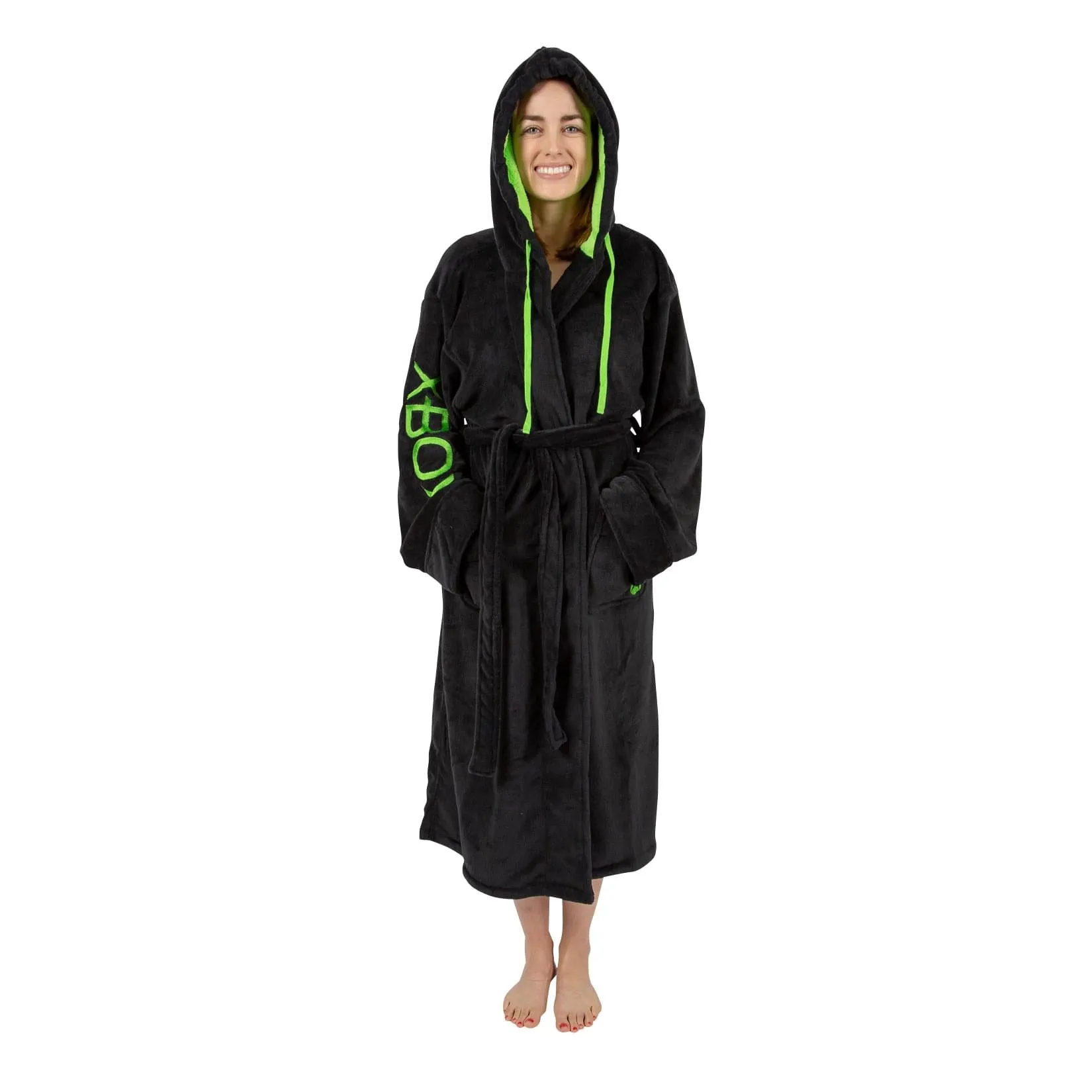 Xbox Gamer Unisex Hooded Fleece Robe for Adults | One Size Fits Most